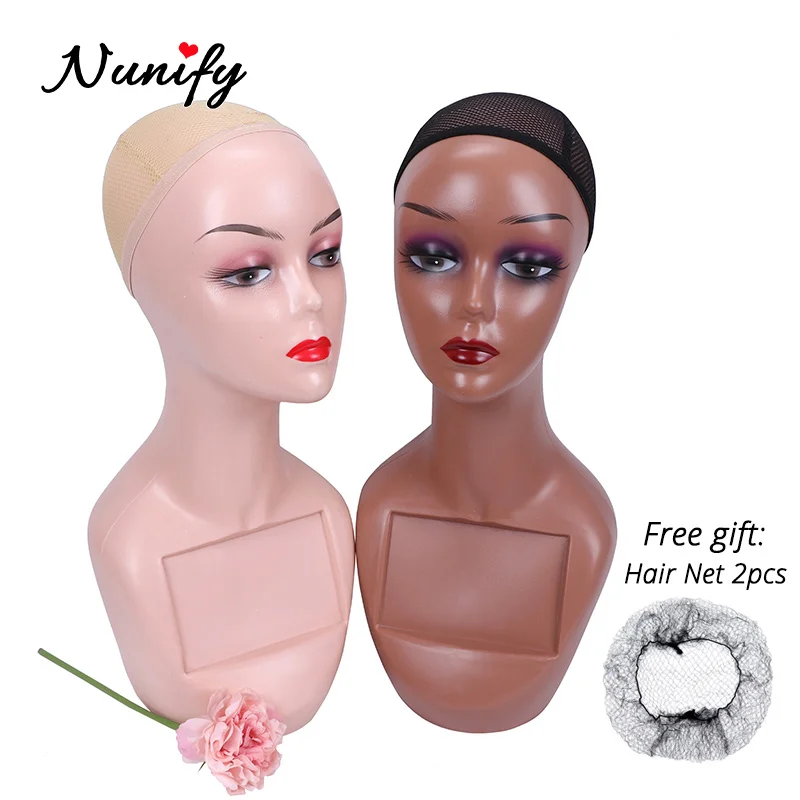 Nunify коричневый реалистичный манекен женщина голова для парики на шляпы Дисплей