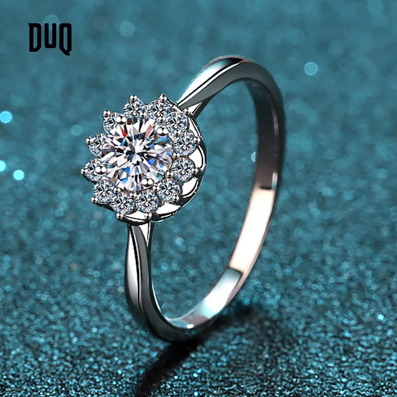 Категории 925 Серебряное обручальное кольцо 0.5ct Муассанит бриллиантами