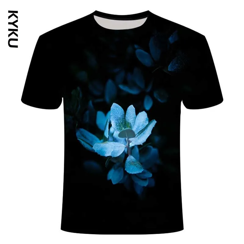 Футболка женская/мужская с цветочным 3D принтом уличная футболка в стиле