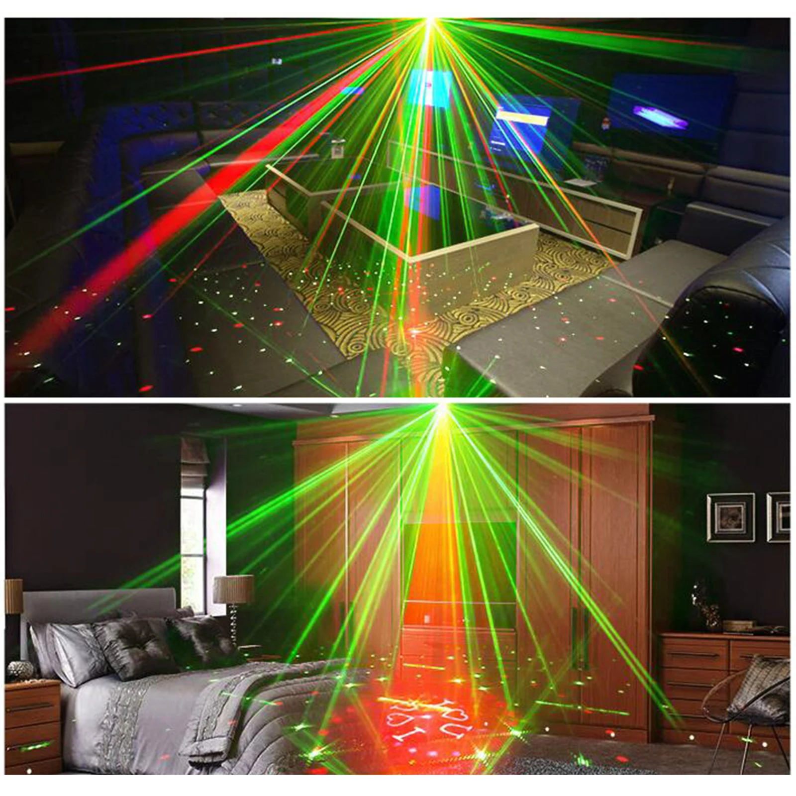 

2 Hole 48 Patterns RGB LED Stage Lighting Projector Moving Disco Party
