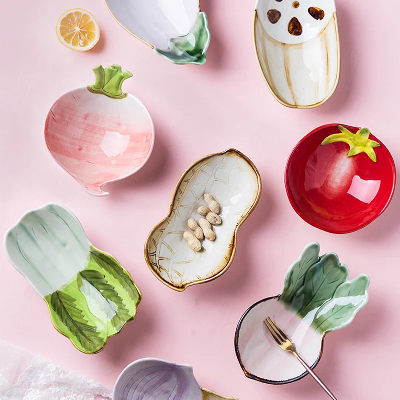 

MDZF SWEETHOME Snacks Dish Sauce Dish Dessert Plate Vegetables Shape Salad Bowl Children Meal Tray