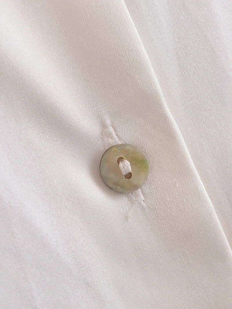 

Women's Casual Style Blouse Turn-down Collar Solid Color Single Breasted