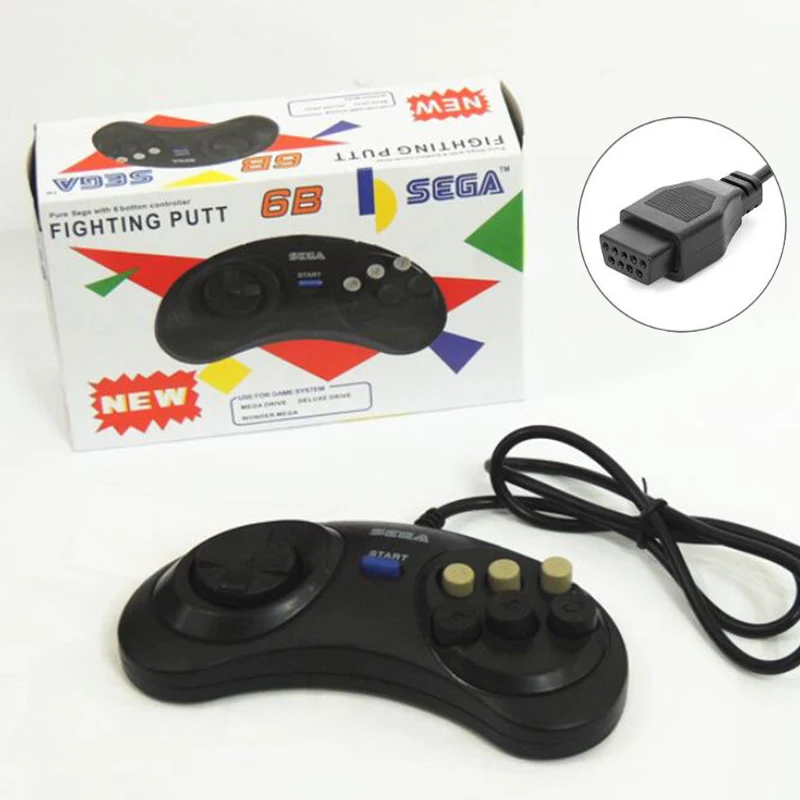 1 шт. шесть кнопок геймпад для Sega Megadrive аксессуары Mega drive Wonder mega Deluxe Drive|joypad for pc|pc
