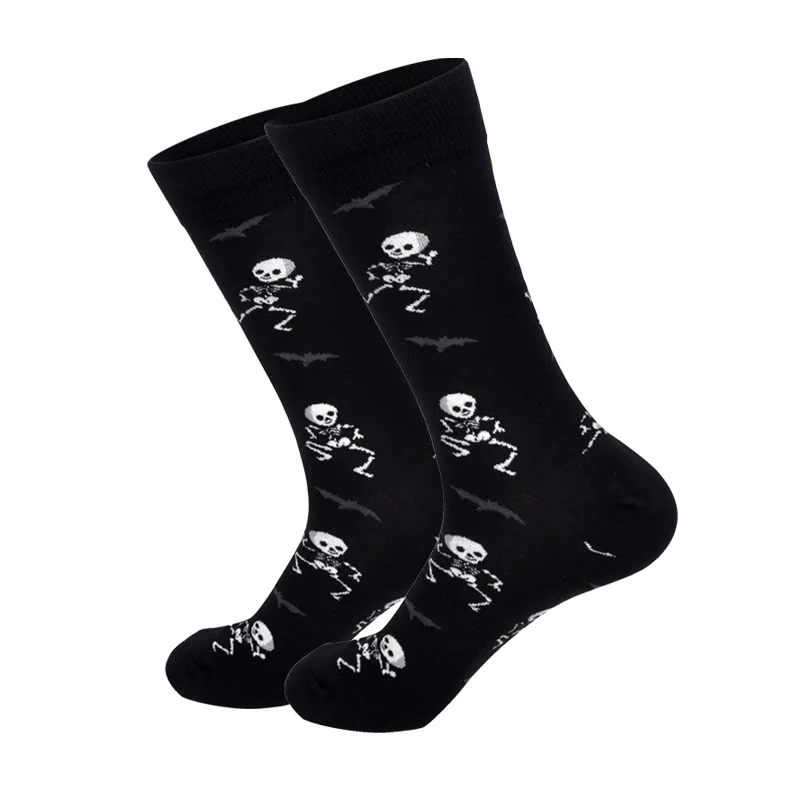 Bone LIONZONE, новинка, мужские носки, тыква, Хэллоуин, саксофон, усы, пугало, Чаризард, в полоску, бизнес стиль, хлопковые носки - Цвет: Bone