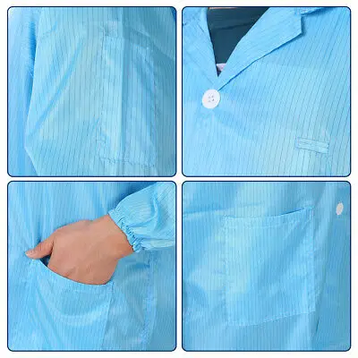 Антистатические комбинезоны унисекс ESD Lab Coat Button Up M Blue | Канцтовары для офиса и