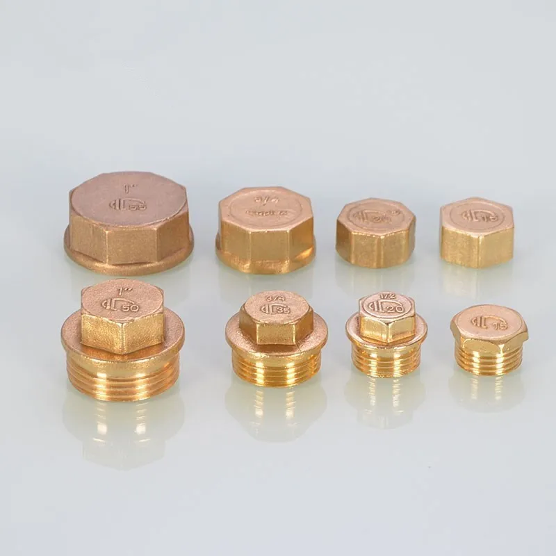 

Brass Male Thread hex end cap 1/2 "3/4" 1 "pipe hole plug cover water stop valve pipe Coupler Connector Adapter Fitting durable