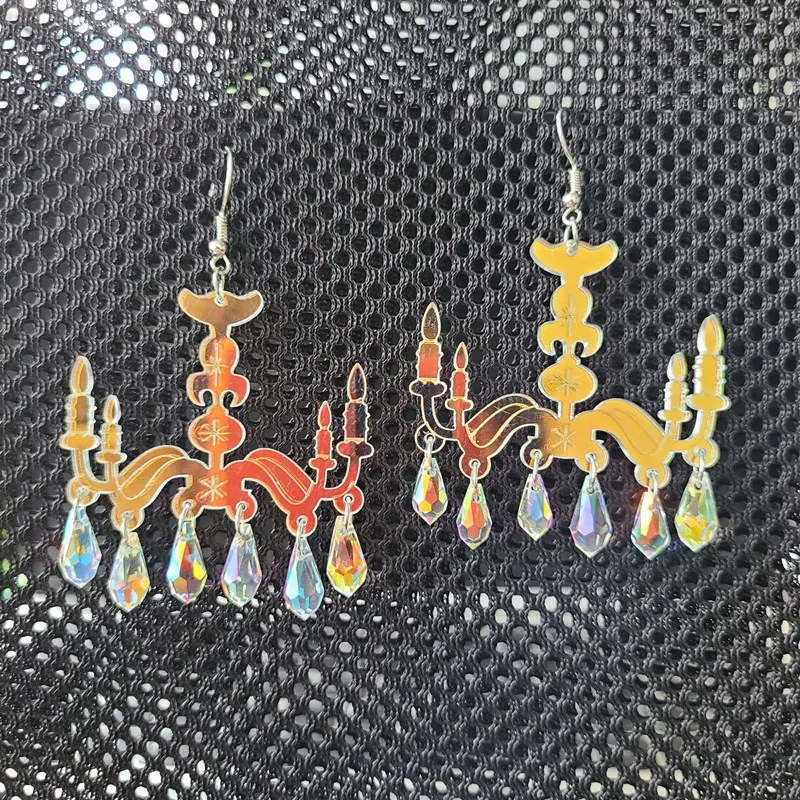 

New Acrylic Jewelry Vintage Tassel Illusory Color Ceiling Lamp Candelabrum Drop Earring for Grils Kids Women Fashion Accessories