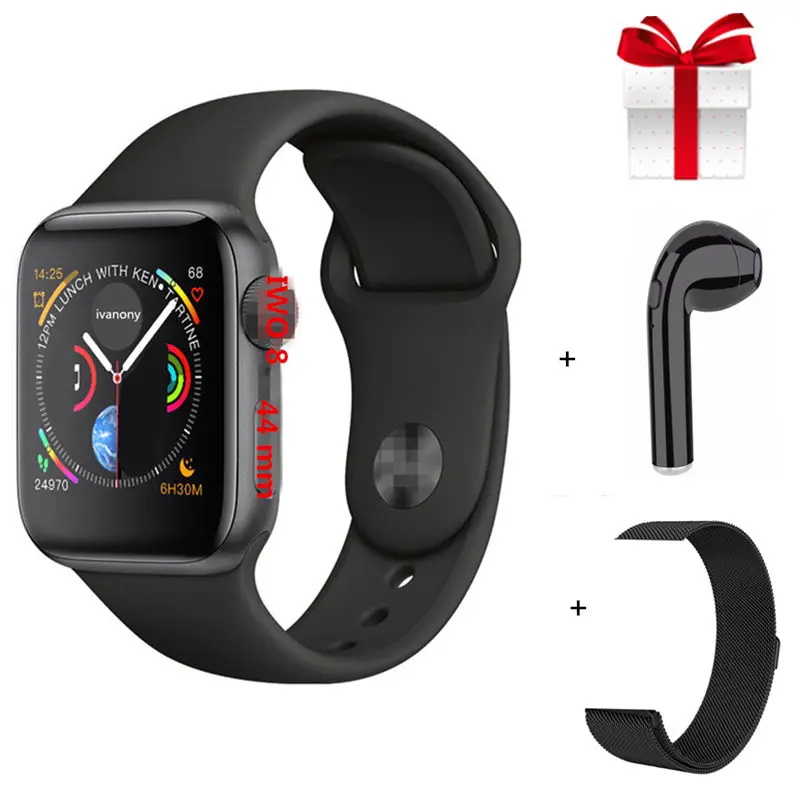 B Bluetooth Смарт Браслет для проверки сердечного ритма 8 1:1 SmartWatch 44 мм чехол для Apple iOS Android телефон сердечного ритма ЭКГ-шагомер PK IWO 6 7 IWO Lite - Цвет: B