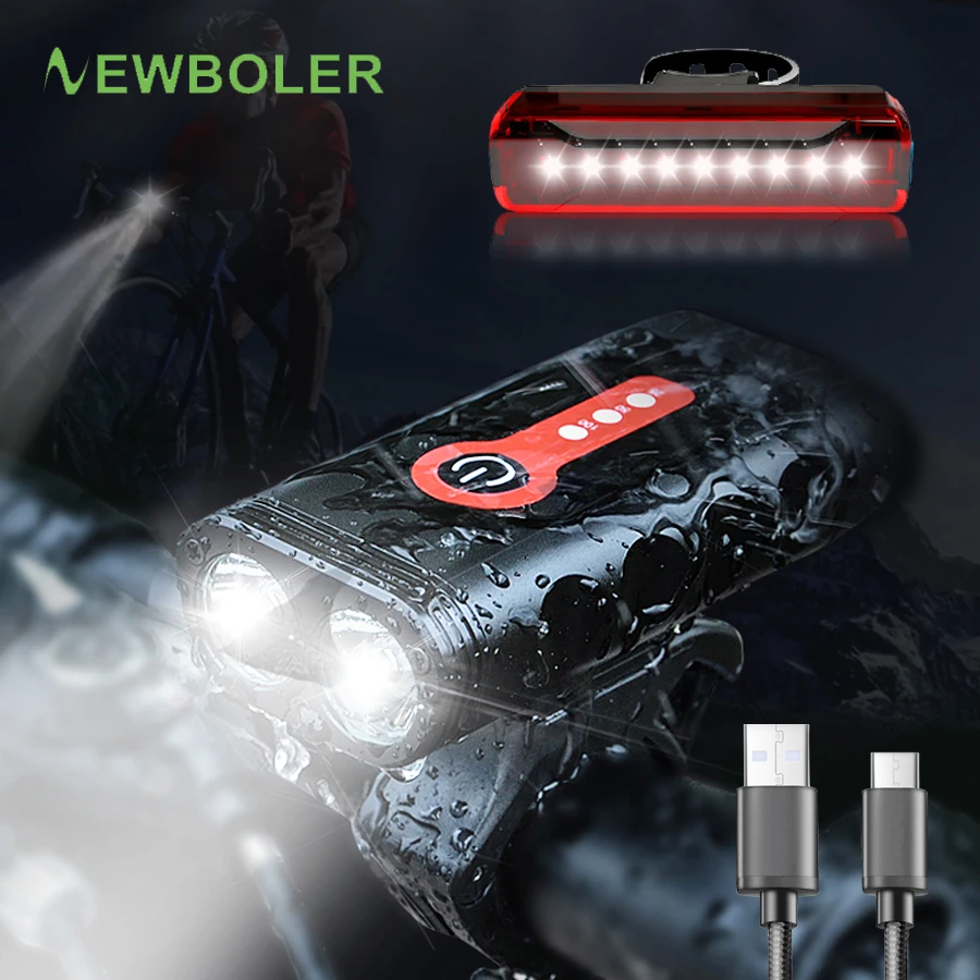 NEWBOLER Супер Яркий Велосипедный Фонарь XML L2 С USB Заряжаемый Задний 18650 Аккумулятор
