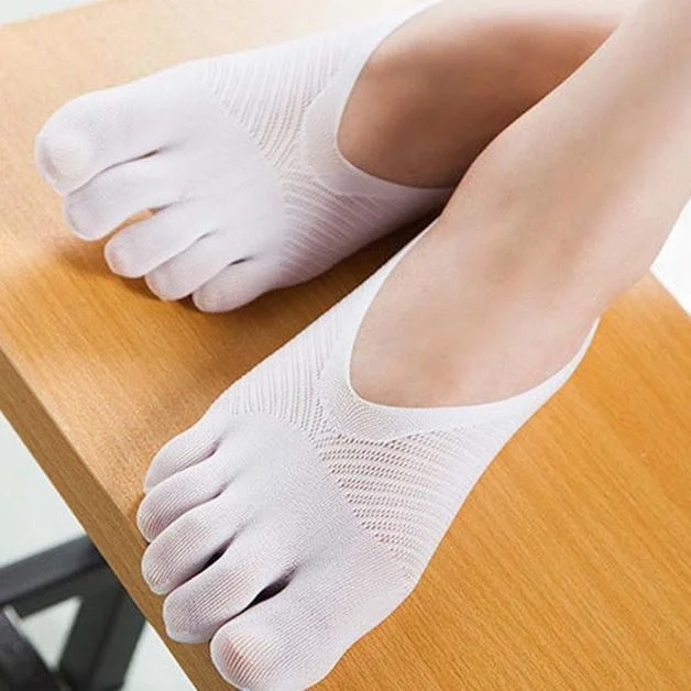 

2021 Women Summer Five Toe Sock Slippers Invisibility For Solid Color Socks Breathable Sexy Women Girls Crew Loose Socks