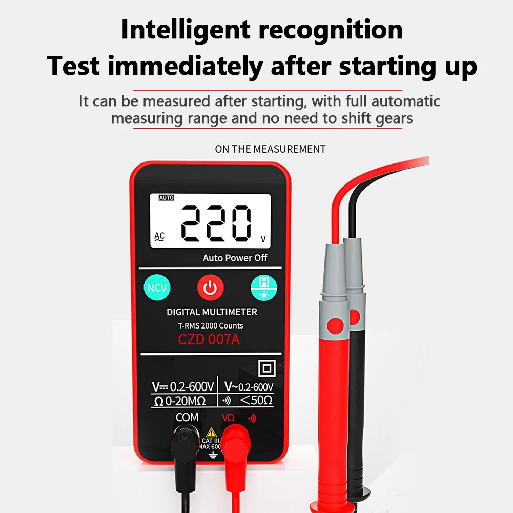 

CZD007A Digital Multimeter Portable Auto-Ranging Multimeter Electrician Repair Tool NCV Intelligent Non-Contact Measurement