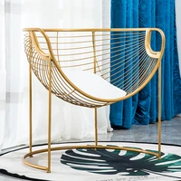 elegant modern metal art dining chair household modern makeup chair leisure backrest chair simple dining table design chair