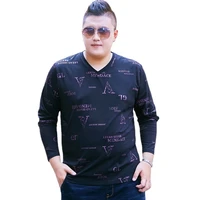 plus size t shirt mens trend plus size printed round neck long sleeves