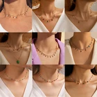 Женское ожерелье с подвеской в стиле бохо, Очаровательная Цепочка-чокер ручной работы в стиле цветные Хрустальные шарики до ключиц, 9 видов, ювелирные изделия