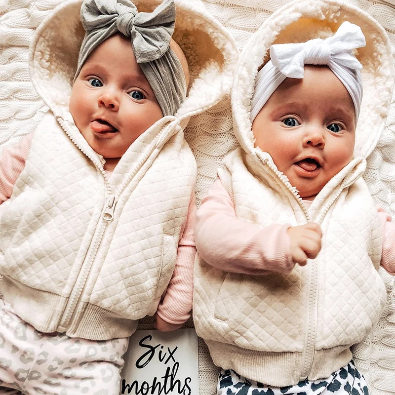 

ins explosive air layer baby thick hooded spring and autumn jacket female baby warm vest male foreign children's clothing