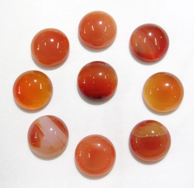 

wholesale 50pcs/lot 14mm Natural Stone red agates Half Round Flat Back Cabochons Smooth beads For DIY Jewelry making