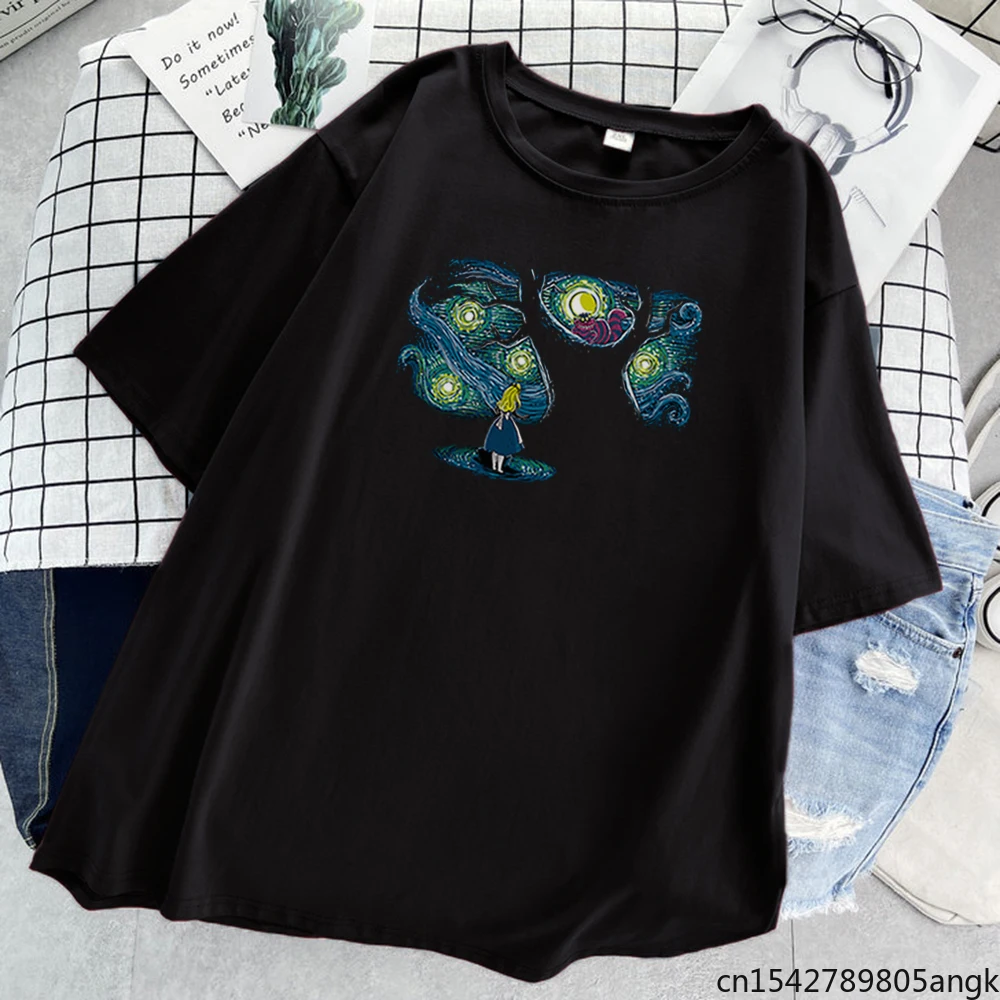 

Женский топ с коротким рукавом Starry Wonderland, Модный летний топ с принтом в Корейском стиле