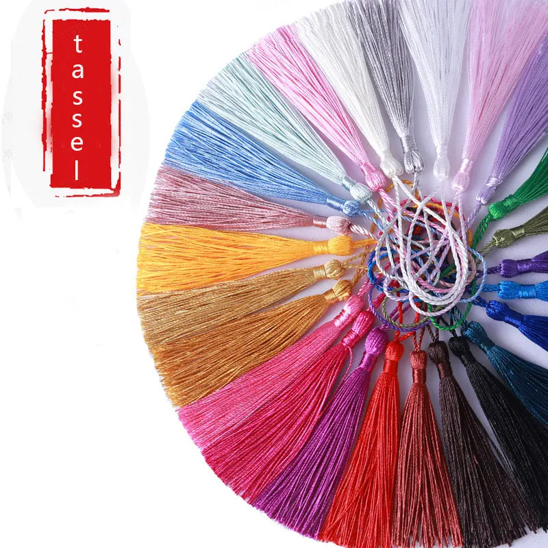 

32pcs/lot 7cm Polyester Silk Tassel Fringe Hanging Spike Tassels Trim For Sewing curtain Accessories DIY Jewelry Craft Making