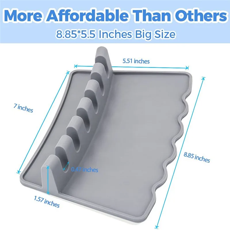 

Silicone Multifunctional Tableware Rack With Drip Pad Kitchen Spoon Holder And Spoon Holder Are Suitable For Brush Spatula Fork