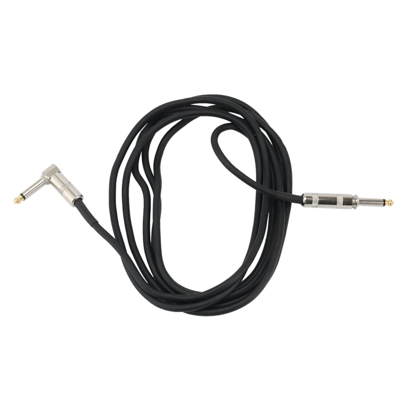 

10Ft TRS Cable 1/4Inch Male Right Angle to 1/4Inch TRS Male Straight Balanced Stereo Audio Patch Guitar Cable Black