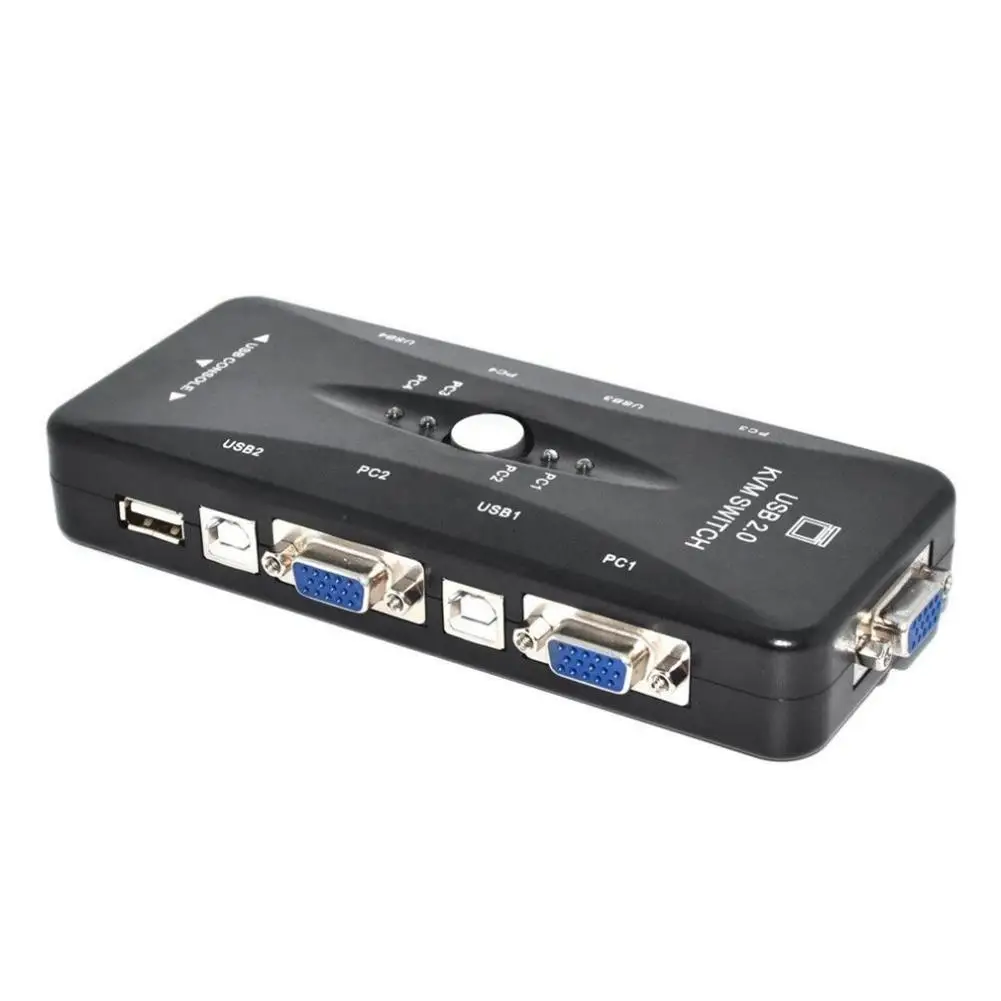 4 порта USB 2 0 KVM переключатель мышь/клавиатура/VGA/переключатель SVGA Box Видео монитор