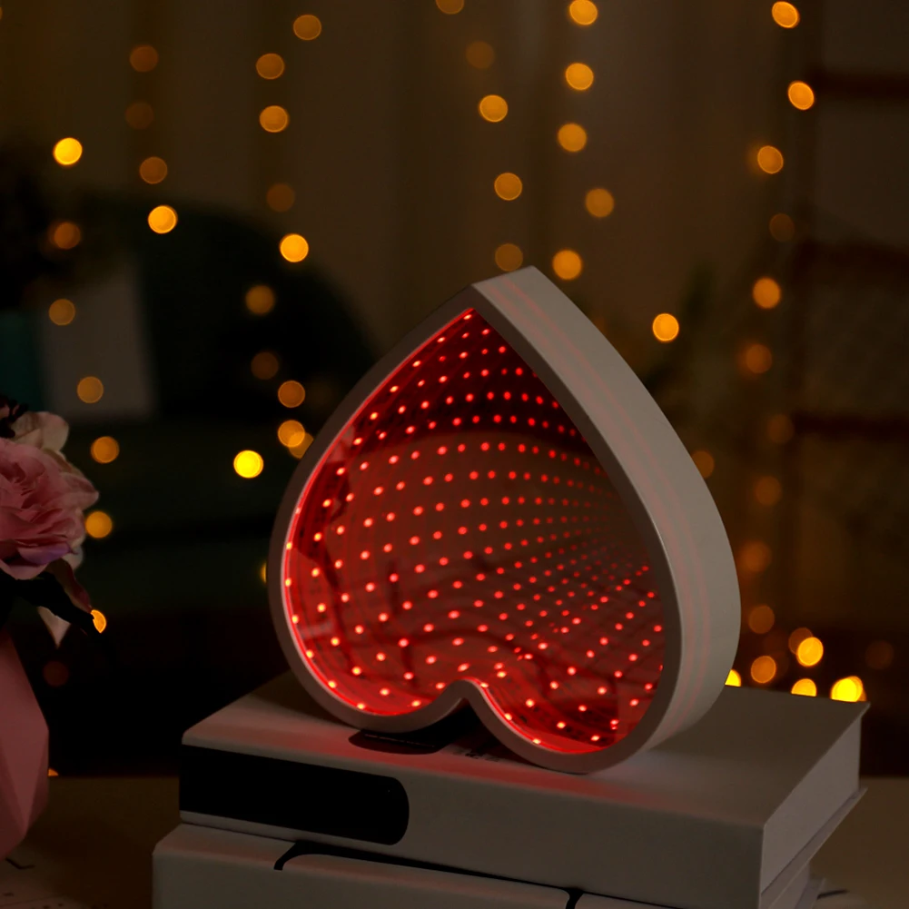 

Battery Powered Tunnel Light Living Room Cute Multifunction Pineapple LED Night Lamp Party 3D Mirror Cloud Home Decor Gift