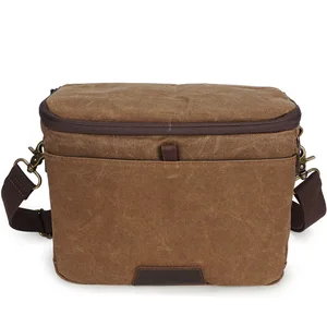 oil wax canvas waterproof camera bag detachable shoulder strap backpack camera bag liner free global shipping