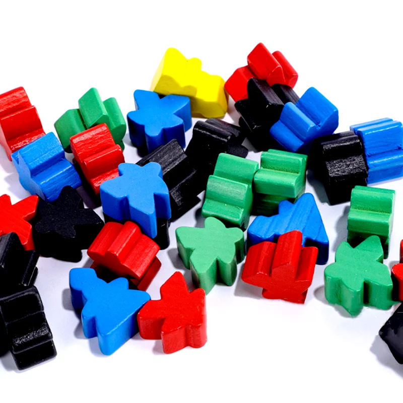 

16mm 18PCS Wooden Carcassone Humanoid Pawns Checkers Ludo Board Game Pieces 6 Colors Wooden Game Pieces Board Game Accessories