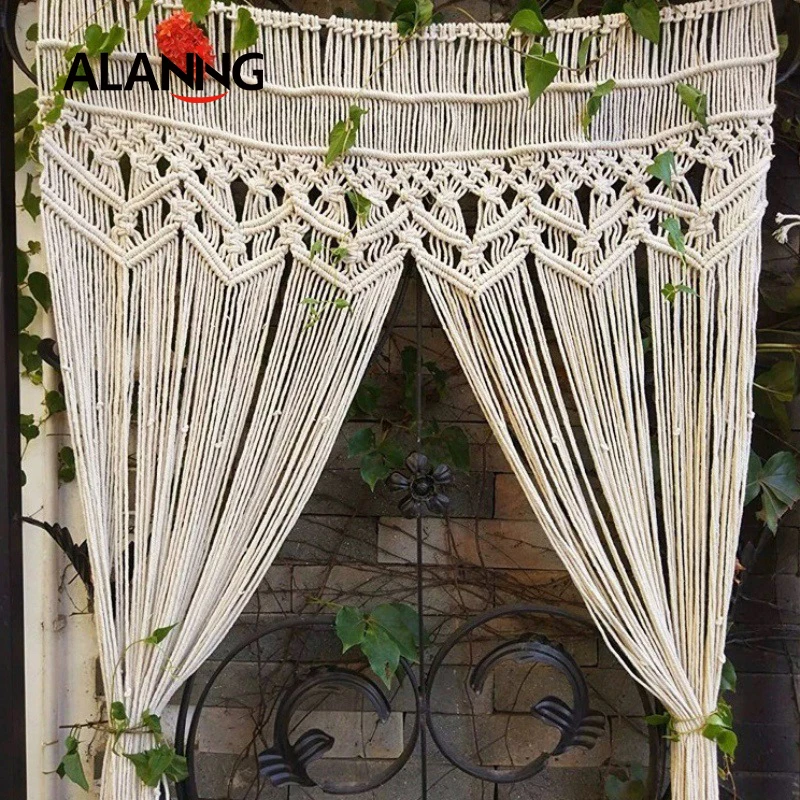 

Macrame Tapestry Cotton Woven Handwoven Bohemian Tapestry for Room Divider Window Door Curtains Wedding Background 95*180cm