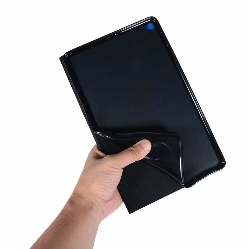 Для Samsung T510 / T515 чехол из зернистой искусственной кожи с подставкой защитный ТПУ