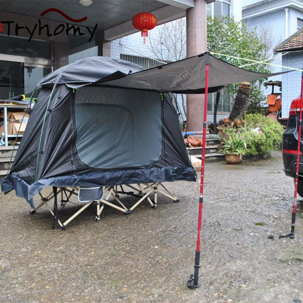 저렴한 1 인용 특대 텐트 침대 야외 접이식 캠핑 하이킹 수면 침대, 빠른 자동 개방 방수 침대 텐트 트럭 여행