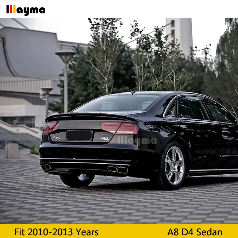 Задний спойлер на багажник из стекловолокна ABT для AUDI A8 D4 2010 2011 2012 2013 года
