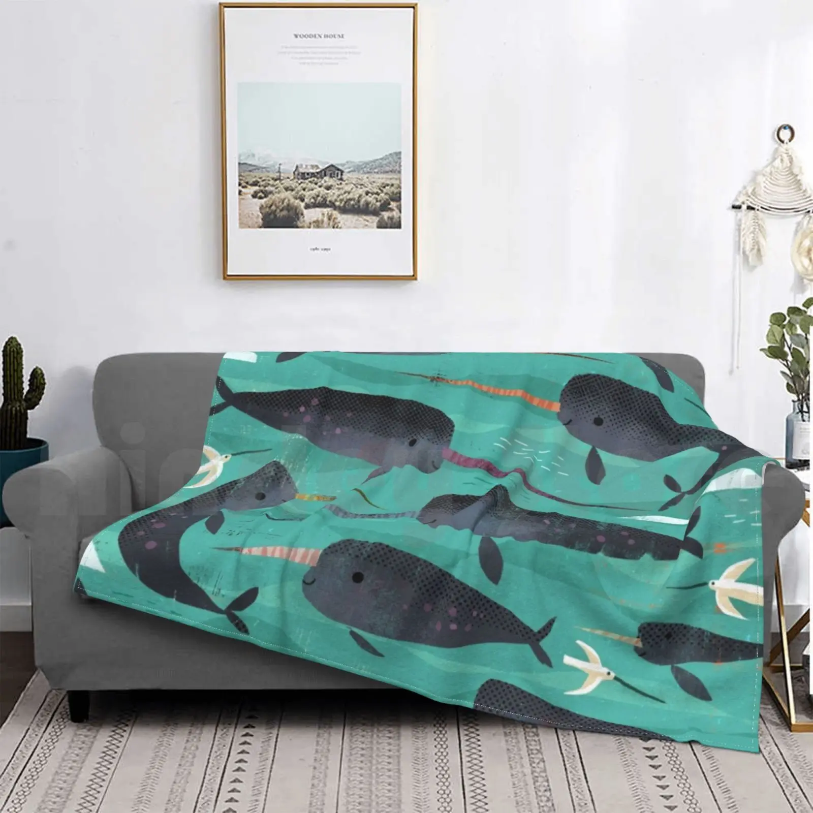 Одеяло Narwhals And Narbirds модное одеяло на заказ 2522 Гарет Лукас нарваль Кит Сова птицы