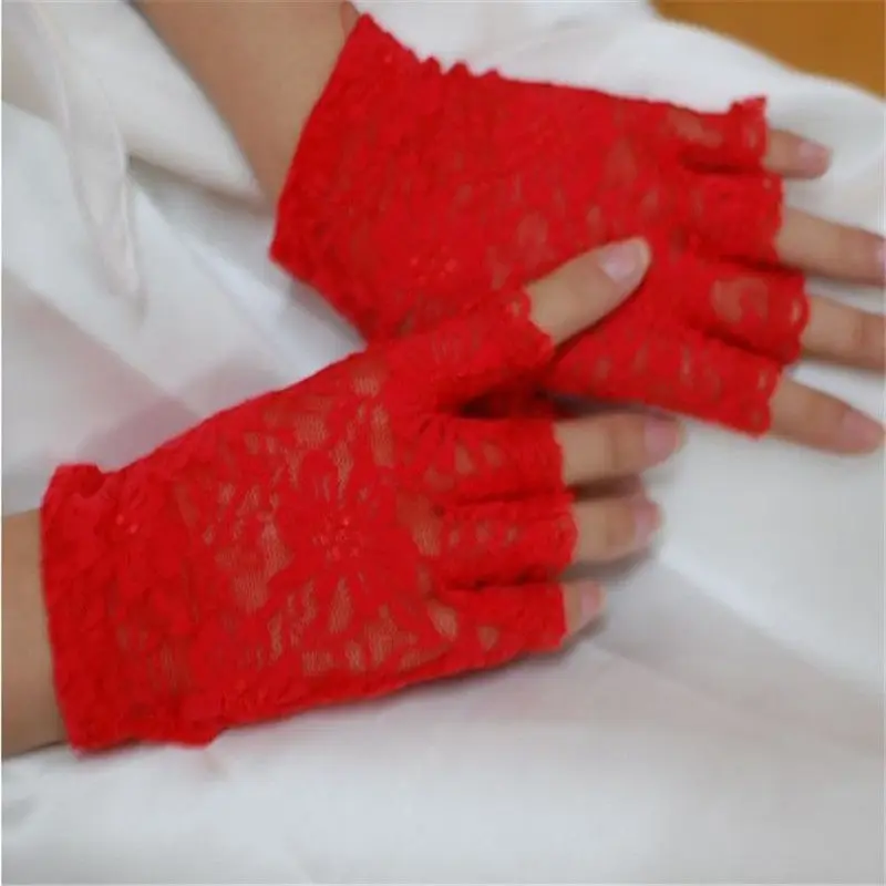 

Womens Sexy Dressy Lace Gloves Sunscreen Short Gloves Fingerless Lace Driving Gloves Spring And Summer Mittens Accessories