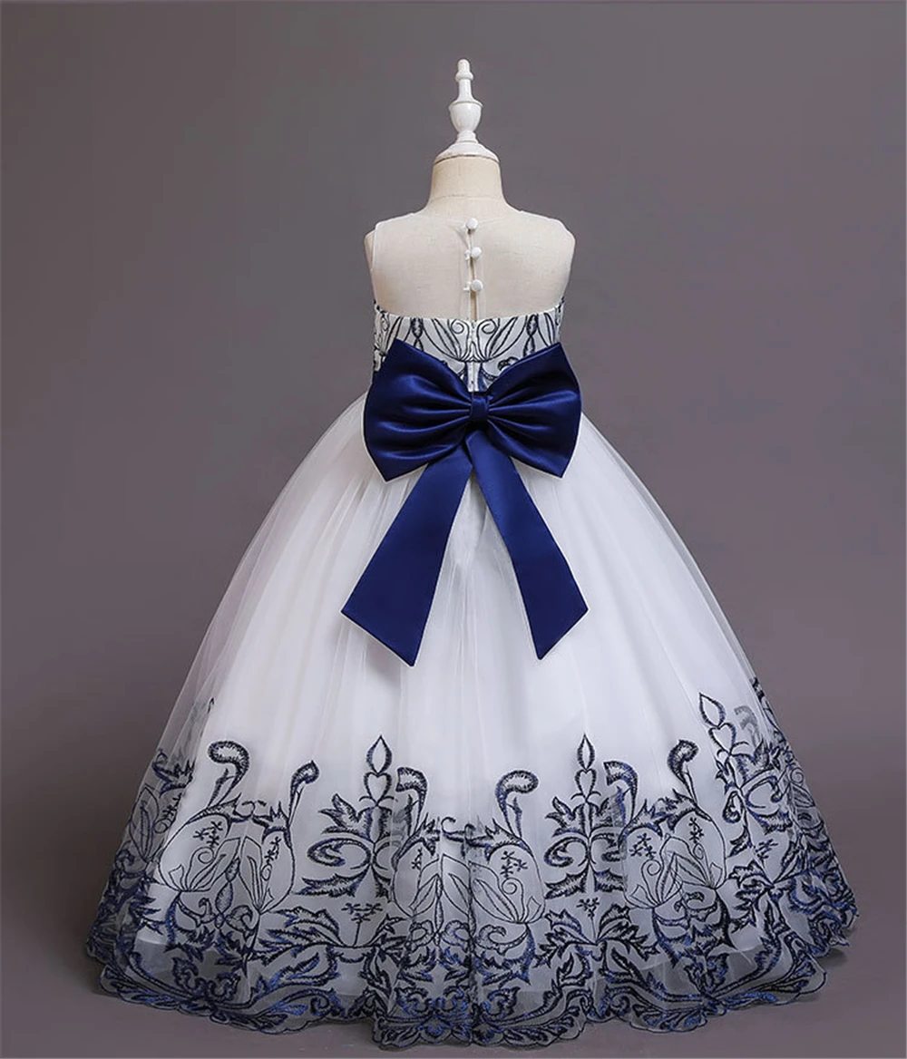 Детское платье цвета шампанского с вышивкой в пол|girls formal dresses|child bridesmaiddress for |