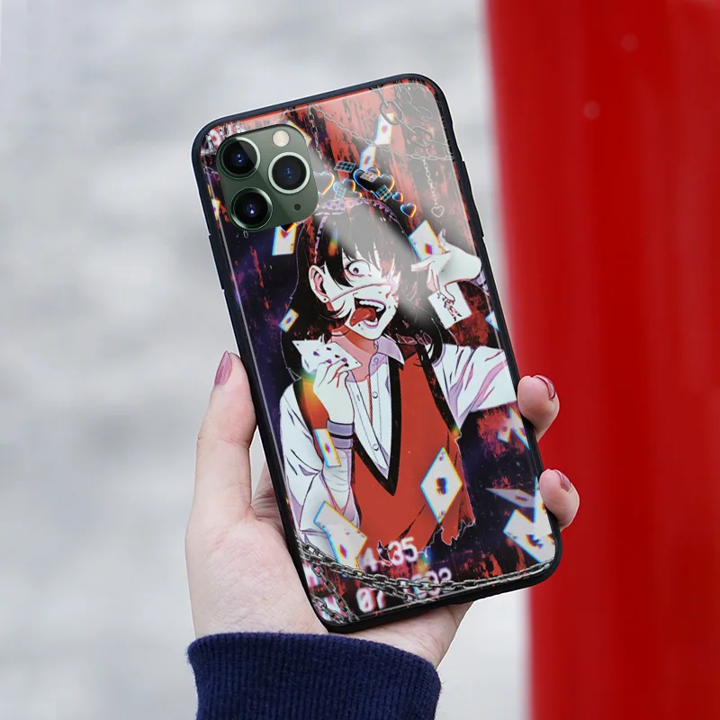ikishima midari kakegurui anime glass soft silicone phone case for iphone se 6s 7 8 plus x xr xs 11 12 mini pro max cover shell free global shipping