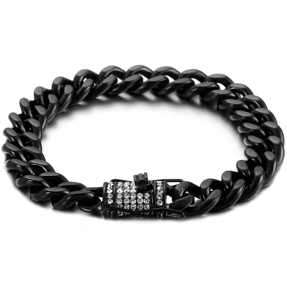 11 мм толстый кубинский Майами браслет-цепочка мужские трендовые Полированные