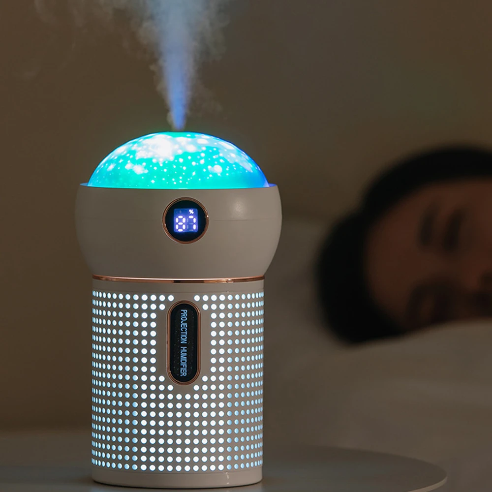 

Ultrasonic Room Air Humidifier With Projection LED Light 630ml Tank USB Portable Aroma Mist Maker Home Humidifiers Diffuser