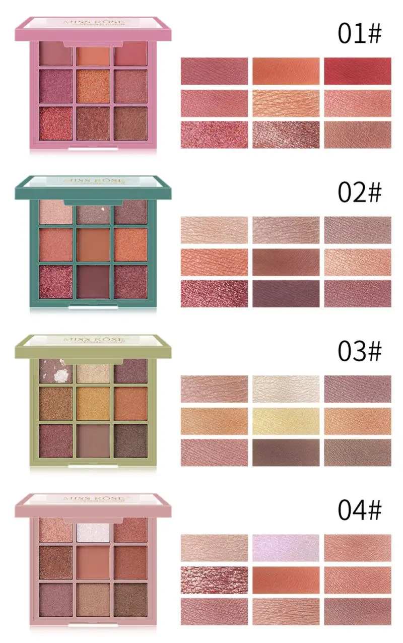 

9 Colors Eyeshadow Palette Pearlescent Matte Silky Powder Multi-color Waterproof Long Lasting Eye Shadow Eyes Makeup Cosmetic