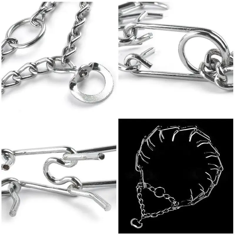 High 45/50/55/60cm Adjustable Dog Training Collar Chain Pet Supply Metal Steel Prong Pinch Choke UEJ | Дом и сад