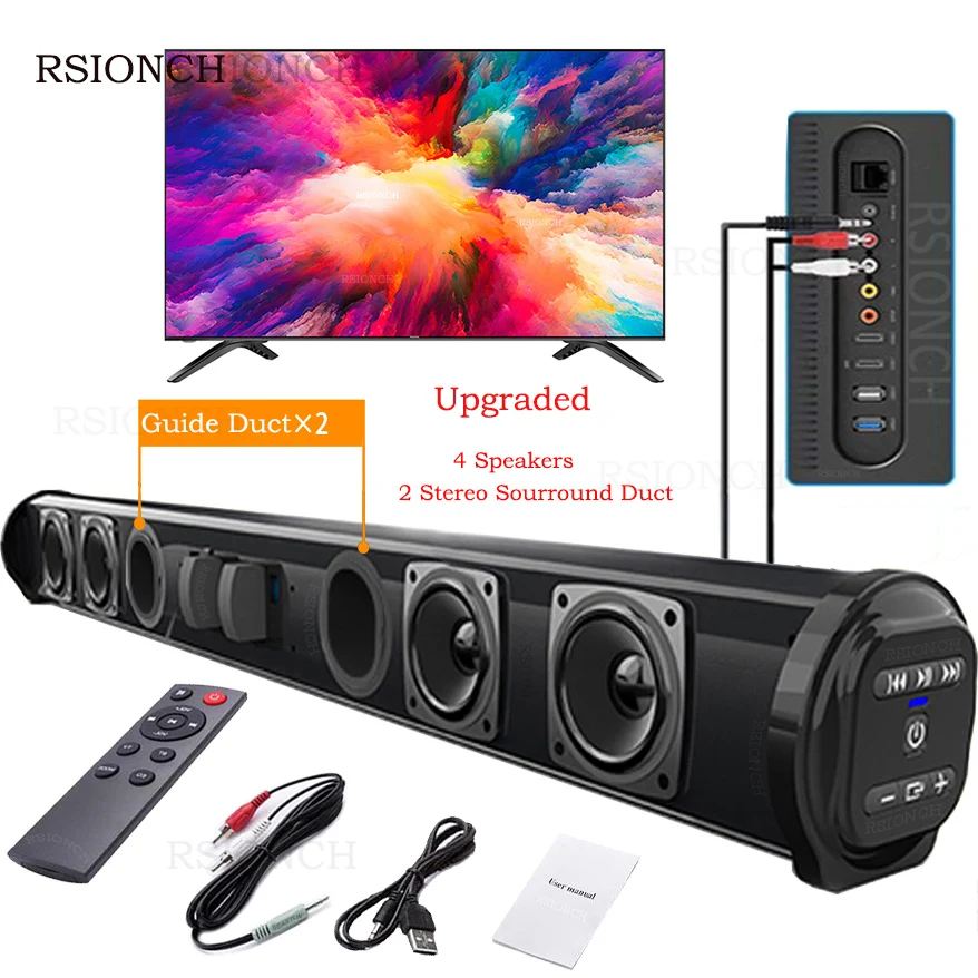 Column Powerful Home Theater TV Sound Bar Speaker Wired Wireless Bluetooth Surround Soundbar for PC TV Outdoor Speakers Remote