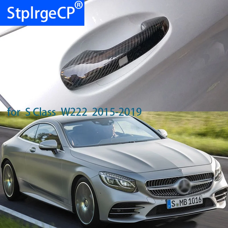 100% Real Carbon Fiber Auto Outer Door Handle Cover for Mercedes Benz S Class W222 S320 350 450 500 560 400 2015-19 Car Styling
