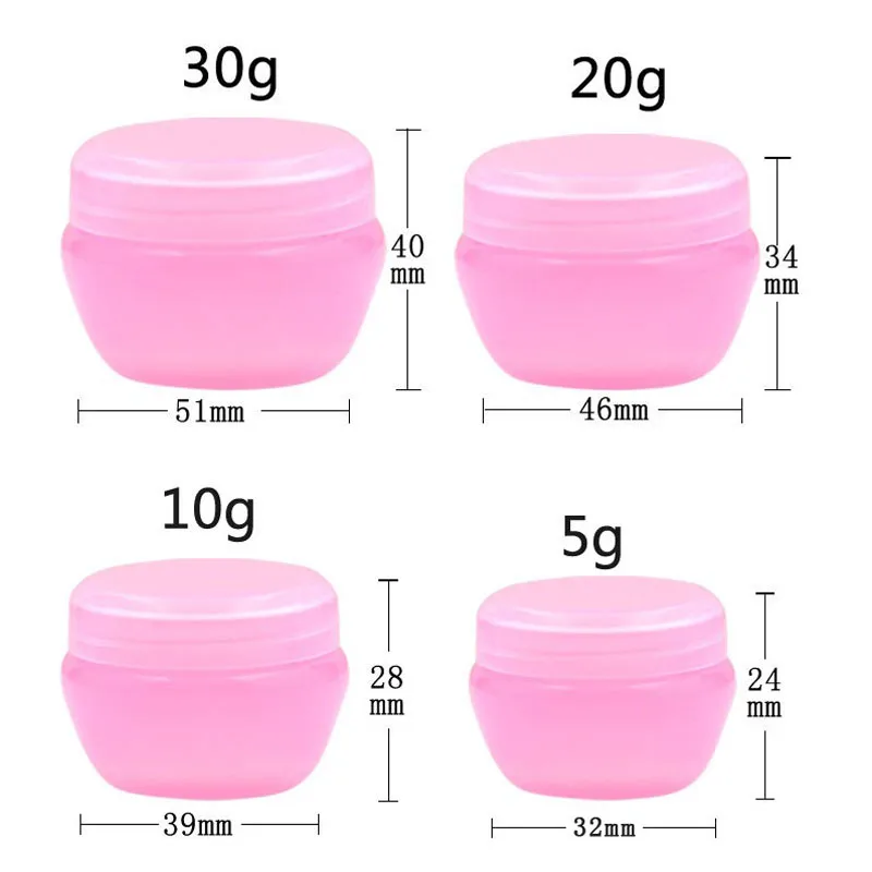 100 шт 5g/10 г/20 г/30 г пустые пластиковые дорожные косметические банки контейнер для