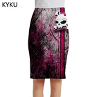Женская юбка-карандаш KYKU, разноцветная офисная юбка с черепом, лето