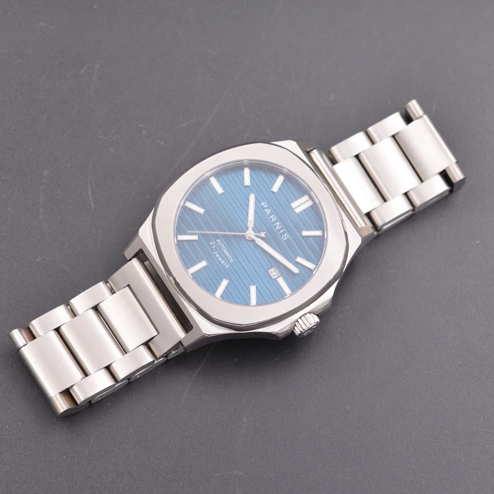 Мужские механические Автоматические часы Parnis 42 мм с сапфировым кристаллом