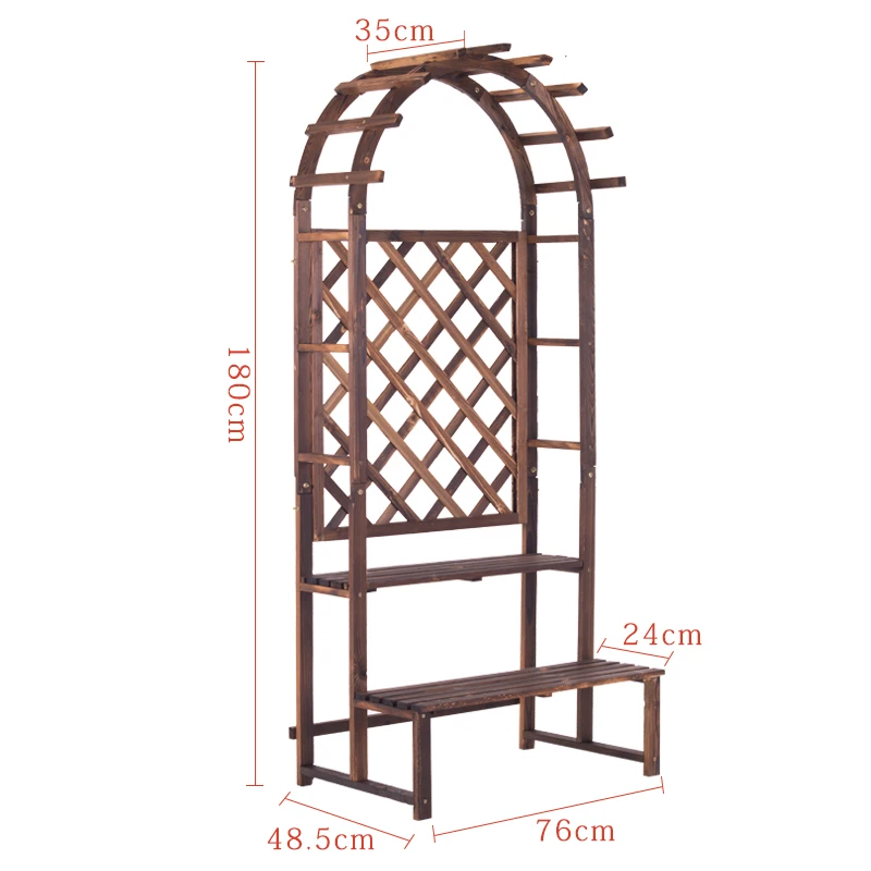Floor flower stand wooden balcony flower rack solid wood flower rack indoor plant stand for living room flower pot plant rack - Цвет: thin 180x76cm 2layer