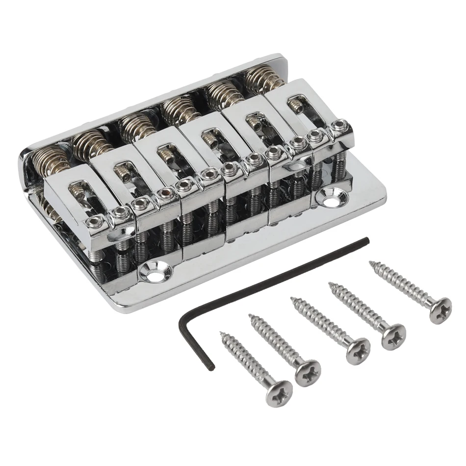 6 string 65mm metall fest hardtail sattel brücke top load gitarre saitenhalter für e gitarre zubehör chrom und schwarz free global shi