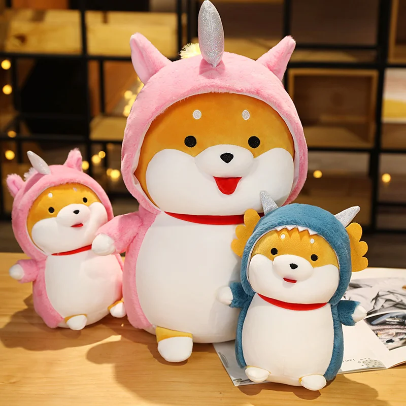 

1pc 25/45cm Cute Shiba Inu Dog Plush Toy Creative Stuffed Animal Dog Cosplay Unicorn Doll Soft Pillow Kids Girls Christmas Gift