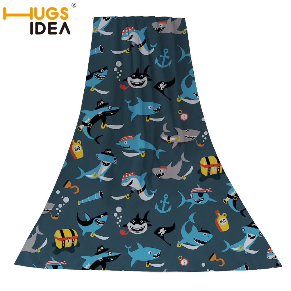 HUGSIDEA 75x150cm 3d Shark Beach Towel for Men Soft Cotton Absorbent Bathroom Bath Towels Women Shower Face Towel Blankets - Цвет: YY1240Z31