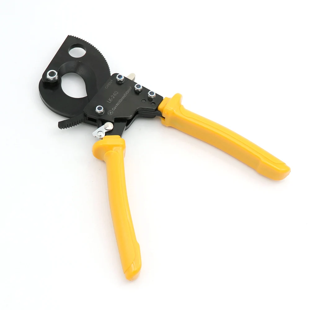 Новый Ratchet Кабельный Резак Cut до 240 mm2 Max кусачки ручной инструмент LK Бесплатная